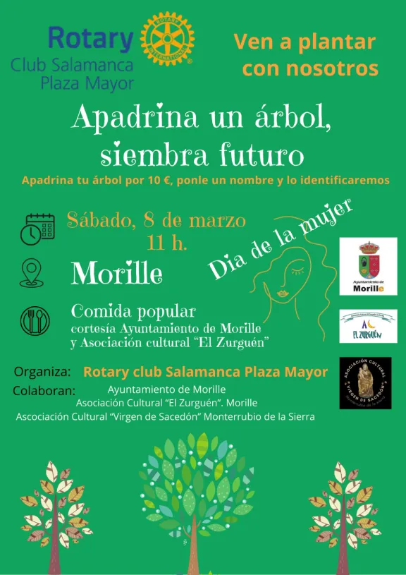8 de marzo de 2025, Plantación de árboles en Morille con el Rotary Club Salamanca Plaza Mayor