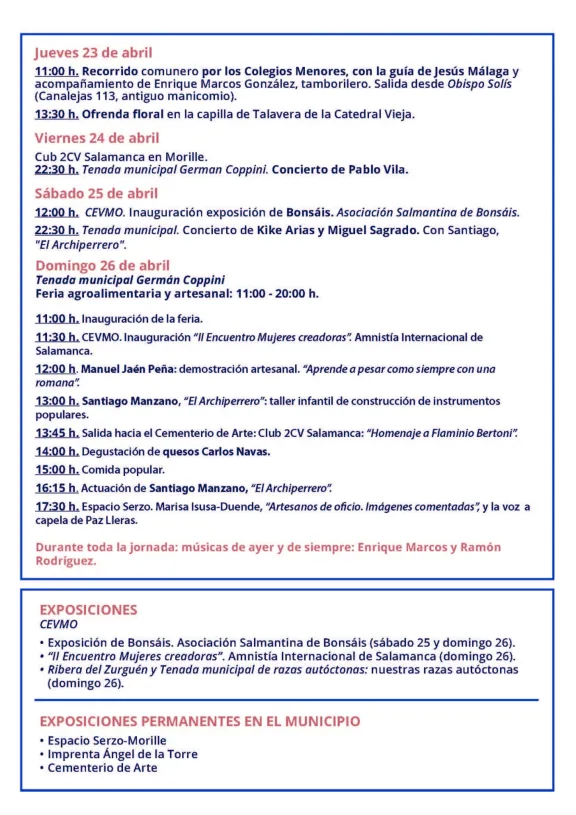 Aqu&iacute; la programaci&oacute;n de nuestras fiestas de Comuneros 2026