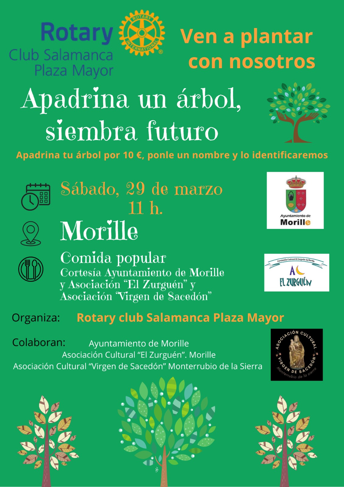 Sábdo 29 de marzo, plantación de árboles en Morille